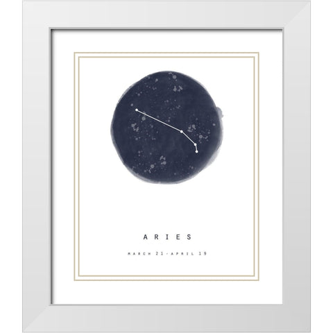 Aries White Modern Wood Framed Art Print with Double Matting by Straatsma, Leah