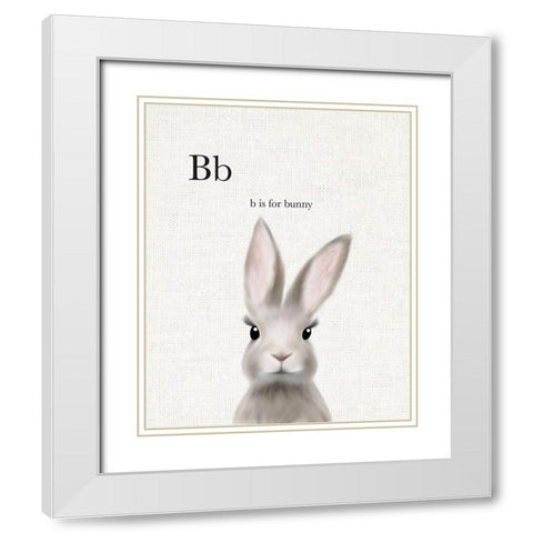 Woodland Bunny Linen White Modern Wood Framed Art Print with Double Matting by Straatsma, Leah