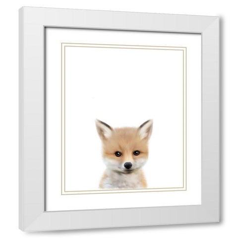 Woodland Fox White Modern Wood Framed Art Print with Double Matting by Straatsma, Leah
