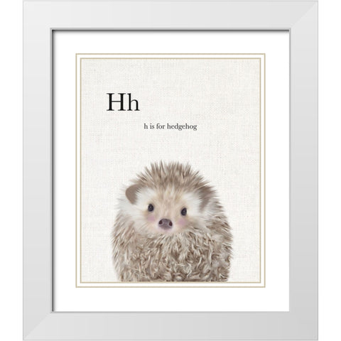 Baby Hedgehog Linen White Modern Wood Framed Art Print with Double Matting by Straatsma, Leah