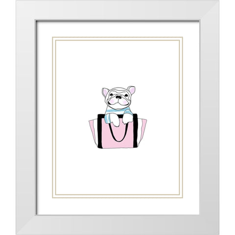 French Bulldog White Modern Wood Framed Art Print with Double Matting by Straatsma, Leah