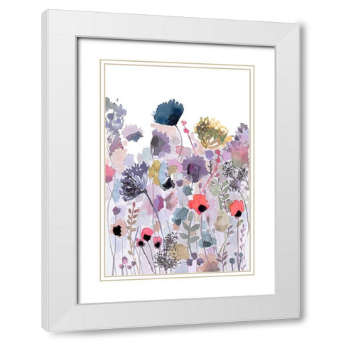 The Happy Garden White Modern Wood Framed Art Print with Double Matting by Straatsma, Leah