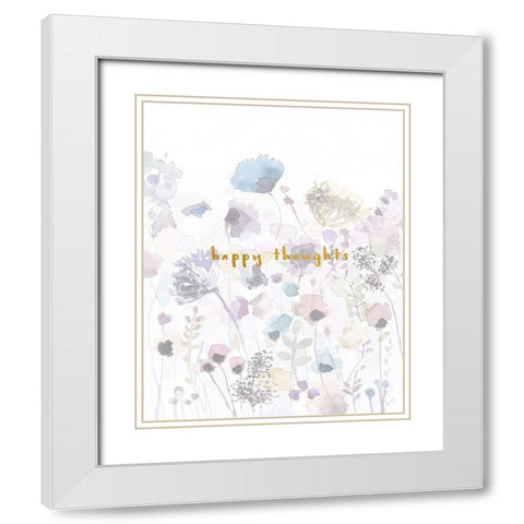 Happy Thoughts White Modern Wood Framed Art Print with Double Matting by Straatsma, Leah