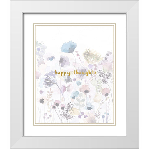Happy Thoughts White Modern Wood Framed Art Print with Double Matting by Straatsma, Leah