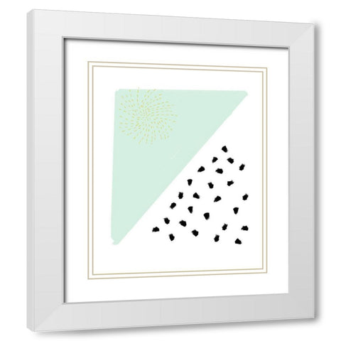 Mint and Gold Abstract White Modern Wood Framed Art Print with Double Matting by Straatsma, Leah