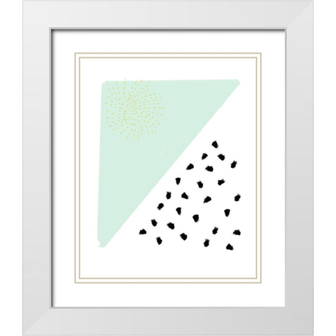 Mint and Gold Abstract White Modern Wood Framed Art Print with Double Matting by Straatsma, Leah