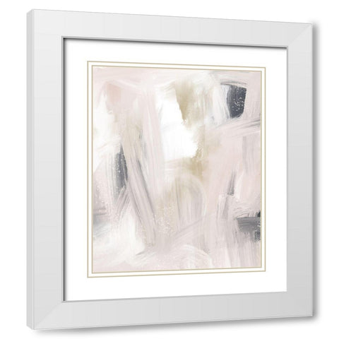 Blush and Gold and Blue Grey White Modern Wood Framed Art Print with Double Matting by Straatsma, Leah