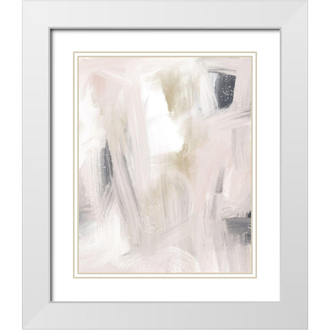Blush and Gold and Blue Grey White Modern Wood Framed Art Print with Double Matting by Straatsma, Leah