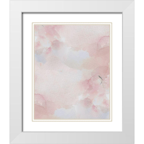 Blush Pink Print White Modern Wood Framed Art Print with Double Matting by Straatsma, Leah