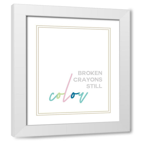 Broken Crayons White Modern Wood Framed Art Print with Double Matting by Straatsma, Leah