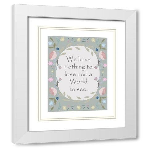 World Border White Modern Wood Framed Art Print with Double Matting by Straatsma, Leah