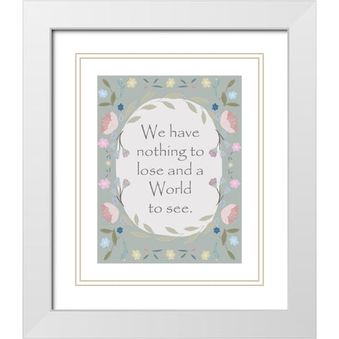 World Border White Modern Wood Framed Art Print with Double Matting by Straatsma, Leah