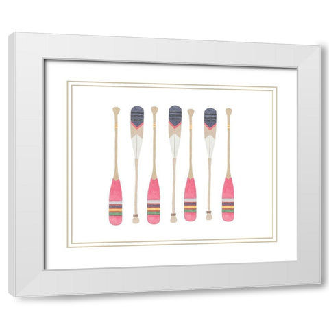 Cottage Paddles White Modern Wood Framed Art Print with Double Matting by Straatsma, Leah