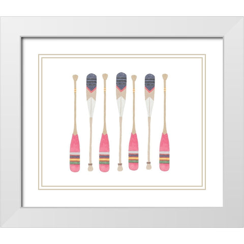 Cottage Paddles White Modern Wood Framed Art Print with Double Matting by Straatsma, Leah