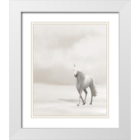 Horse on Beach White Modern Wood Framed Art Print with Double Matting by Straatsma, Leah