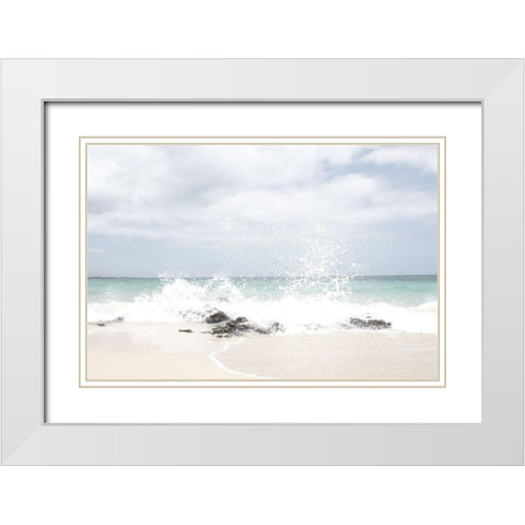 Splash Waves White Modern Wood Framed Art Print with Double Matting by Straatsma, Leah