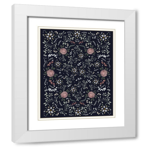 Scandi Wildflowers White Modern Wood Framed Art Print with Double Matting by Straatsma, Leah