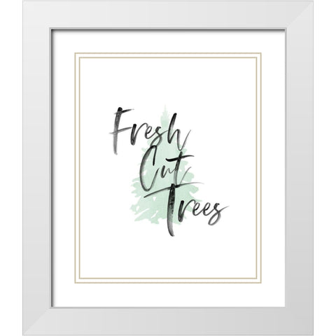 Fresh Cute Trees White Modern Wood Framed Art Print with Double Matting by Straatsma, Leah
