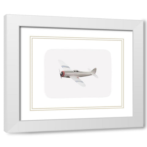 Vintage Plane 2 White Modern Wood Framed Art Print with Double Matting by Straatsma, Leah