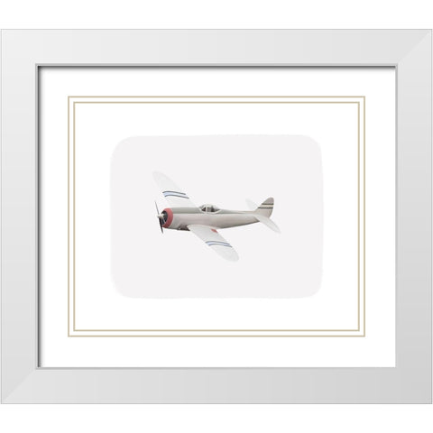 Vintage Plane 2 White Modern Wood Framed Art Print with Double Matting by Straatsma, Leah
