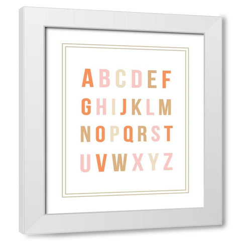 Sunset Rainbow Alphabet White Modern Wood Framed Art Print with Double Matting by Straatsma, Leah