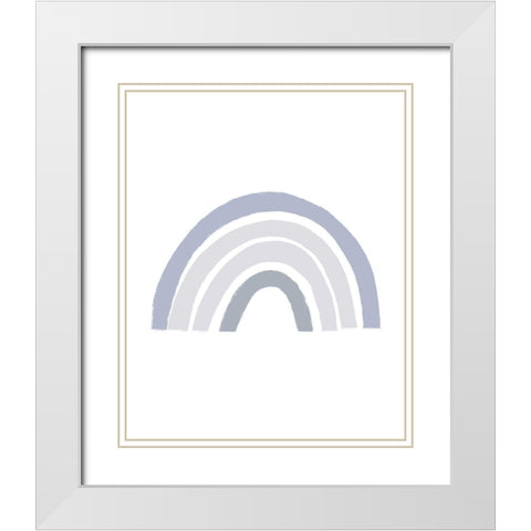Blue Rainbow White Modern Wood Framed Art Print with Double Matting by Straatsma, Leah