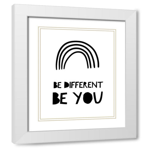 Be Different White Modern Wood Framed Art Print with Double Matting by Straatsma, Leah
