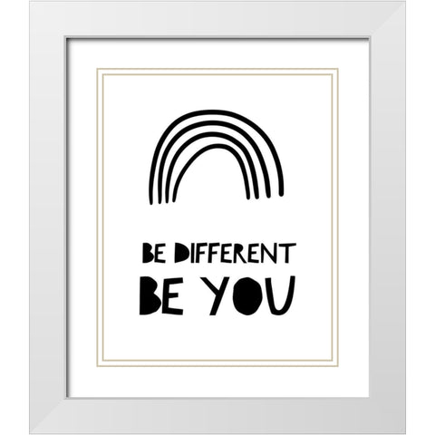 Be Different White Modern Wood Framed Art Print with Double Matting by Straatsma, Leah