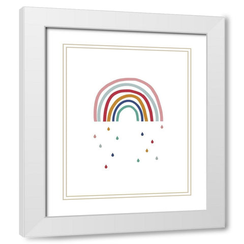 Crying Rainbow white background 16x20 White Modern Wood Framed Art Print with Double Matting by Straatsma, Leah