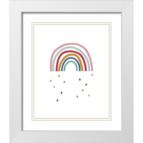Crying Rainbow white background 16x20 White Modern Wood Framed Art Print with Double Matting by Straatsma, Leah