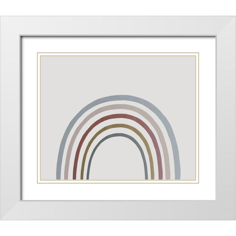 Rainbow Watercolor White Modern Wood Framed Art Print with Double Matting by Straatsma, Leah