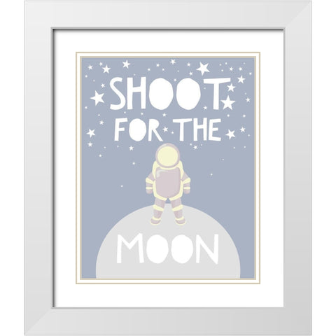Shoot For The Stars White Modern Wood Framed Art Print with Double Matting by Straatsma, Leah