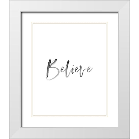 Believe White Modern Wood Framed Art Print with Double Matting by Straatsma, Leah