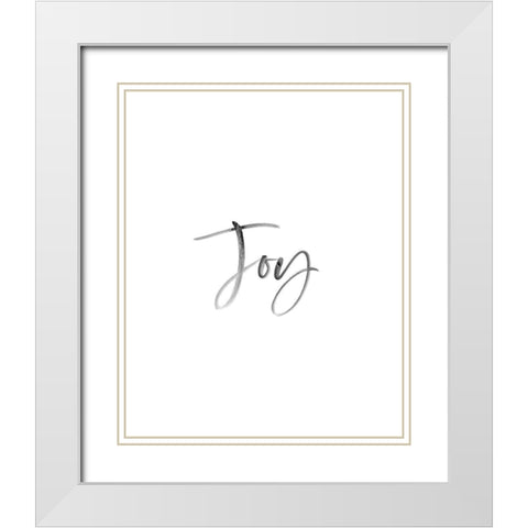 Joy White Modern Wood Framed Art Print with Double Matting by Straatsma, Leah