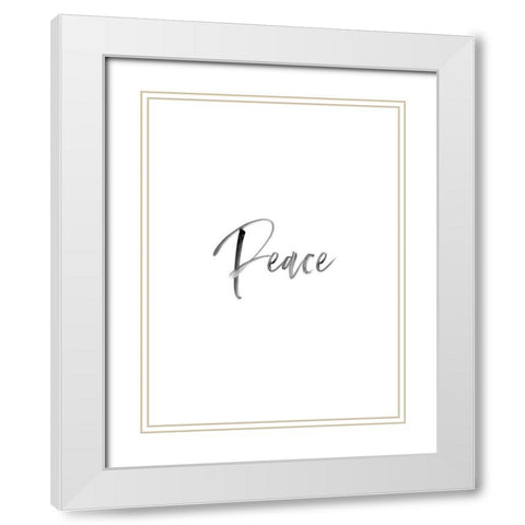 Peace White Modern Wood Framed Art Print with Double Matting by Straatsma, Leah