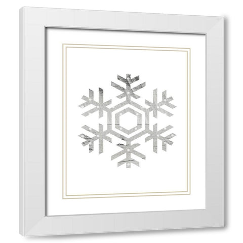 Wooden Snowflake Polka 2 White Modern Wood Framed Art Print with Double Matting by Straatsma, Leah