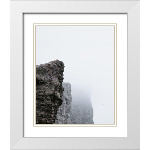 Serenity Cliffs White Modern Wood Framed Art Print with Double Matting by Straatsma, Leah