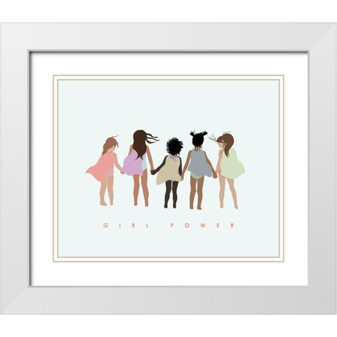 Bold Girl Power with Capes White Modern Wood Framed Art Print with Double Matting by Straatsma, Leah