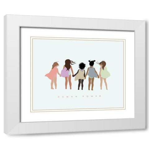 Human Power with Capes White Modern Wood Framed Art Print with Double Matting by Straatsma, Leah