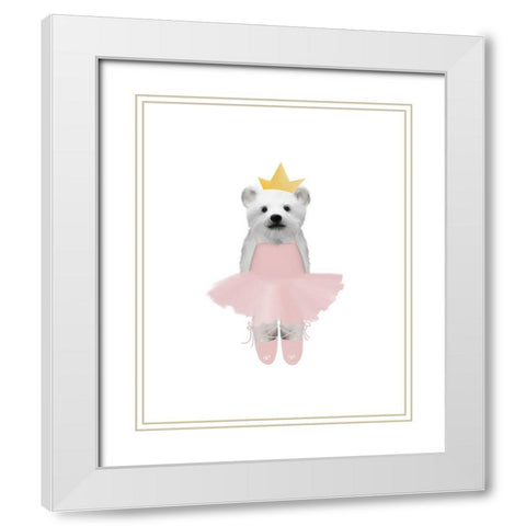 Full Ballet Baby Polar Bear White Modern Wood Framed Art Print with Double Matting by Straatsma, Leah