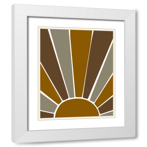 Earthen Tone Sun Rays White Modern Wood Framed Art Print with Double Matting by Straatsma, Leah