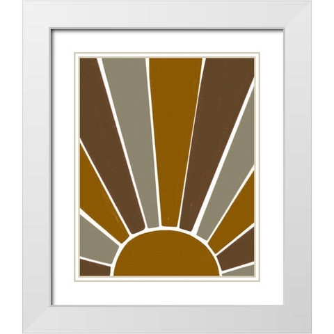 Earthen Tone Sun Rays White Modern Wood Framed Art Print with Double Matting by Straatsma, Leah