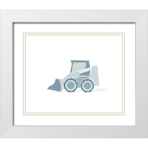 Construction Loader Blue White Modern Wood Framed Art Print with Double Matting by Straatsma, Leah