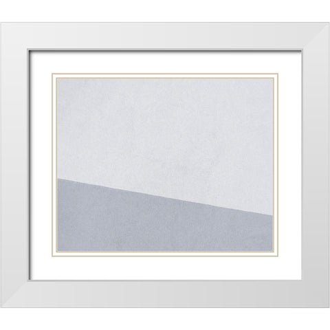 Abstract Blues White Modern Wood Framed Art Print with Double Matting by Straatsma, Leah