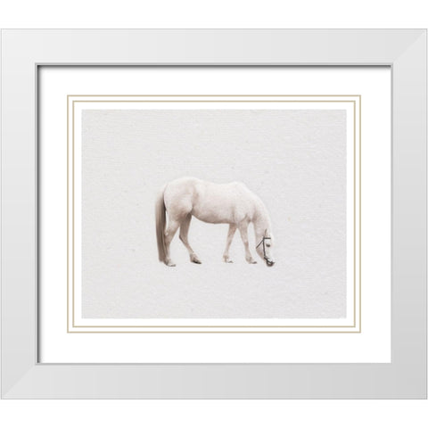 Horse Minimal White Modern Wood Framed Art Print with Double Matting by Straatsma, Leah