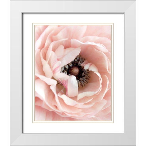 Pretty in Pink Floral White Modern Wood Framed Art Print with Double Matting by Straatsma, Leah