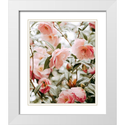 Moody Pink FLorals 16x20 White Modern Wood Framed Art Print with Double Matting by Straatsma, Leah