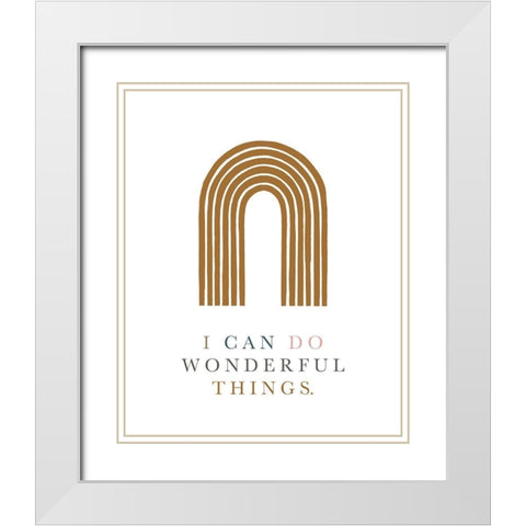 Wonderful Things Affirmation White Modern Wood Framed Art Print with Double Matting by Straatsma, Leah