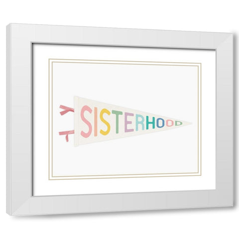 Sisterhood Flag White Modern Wood Framed Art Print with Double Matting by Straatsma, Leah