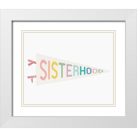 Sisterhood Flag White Modern Wood Framed Art Print with Double Matting by Straatsma, Leah